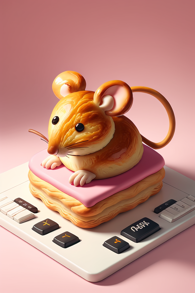 395575-2359560730-mouse and keyboard, made out of pastry, pink background_lora_ral-pastry-sd15_0.8_.png